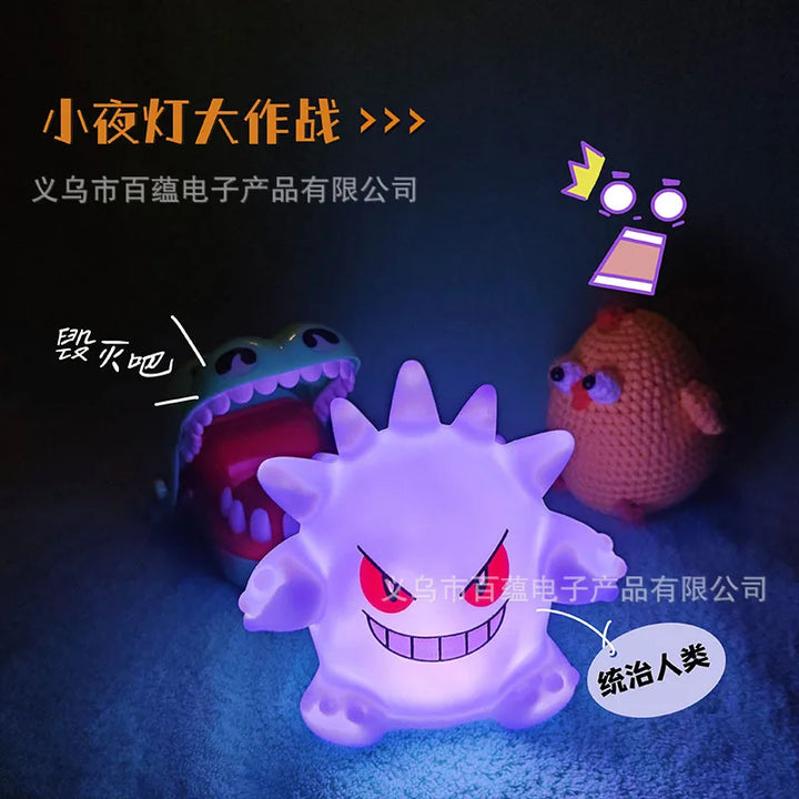 12cm Pokemon Figures Night Light gengar Model Bedside Lamp Demon Doll Halloween Toy Gift Children Creative Collection Glowing